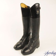 Brogini Lederreitstiefel, Lack u Glitzer, Gr 39N-42H-33W, sehr guter Zustand