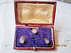 ANTIQUE VICTORIAN DRESS SHIRT STUDS (3 ) C 1900 + IN A BOX by J.BIGNELL
