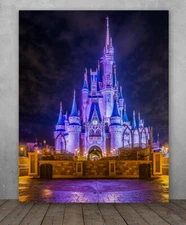 Poster - Cinderella's Castle Night Photo - Unframed Poster/Canvas - Great Decor
