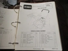 Toro s-620 electric 38162 snow thrower blower Parts Catalog Manual 1987