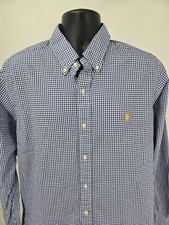 Ralph Lauren Dress Shirt XL Blue White Check Business Long Sleeve Button-Down