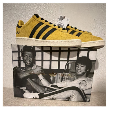 adidas Originals Bruce Lee Jabbar Lo Yellow/Black Suede Low Top JR1597