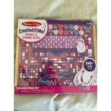 Melissa & Doug Wooden Bead Kit Sparkle Shimmer Beads 340+ Pieces New Sealed