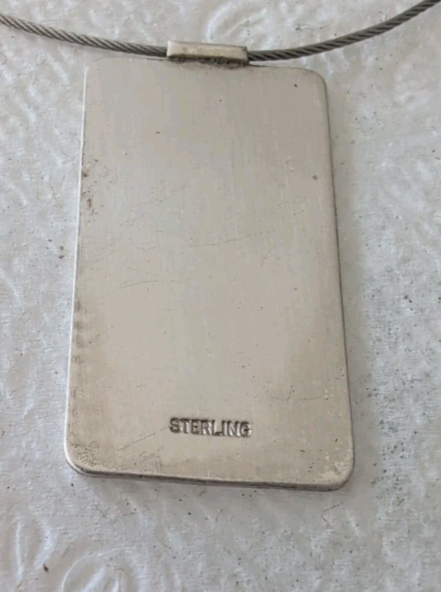 STERLING SILVER 925 RECTANGULAR BELIEVE PENDANT C… - image 4