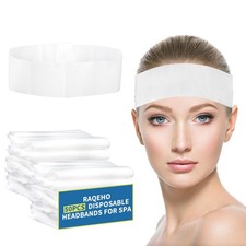 Disposable Spa Headbands 50Pack NonSlip Elastic Adjustable for Facial Makeup