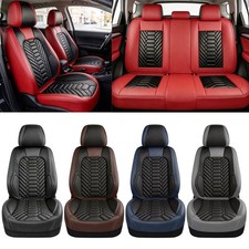 Full Set Perforated Leather Seat Cover Breathable For Pickup Truck Suv Universal