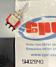 MINIATURE TOGGLE SWITCH on off on SPDT SINGLE POLE DOUBLE THROW LATCHING RED-C