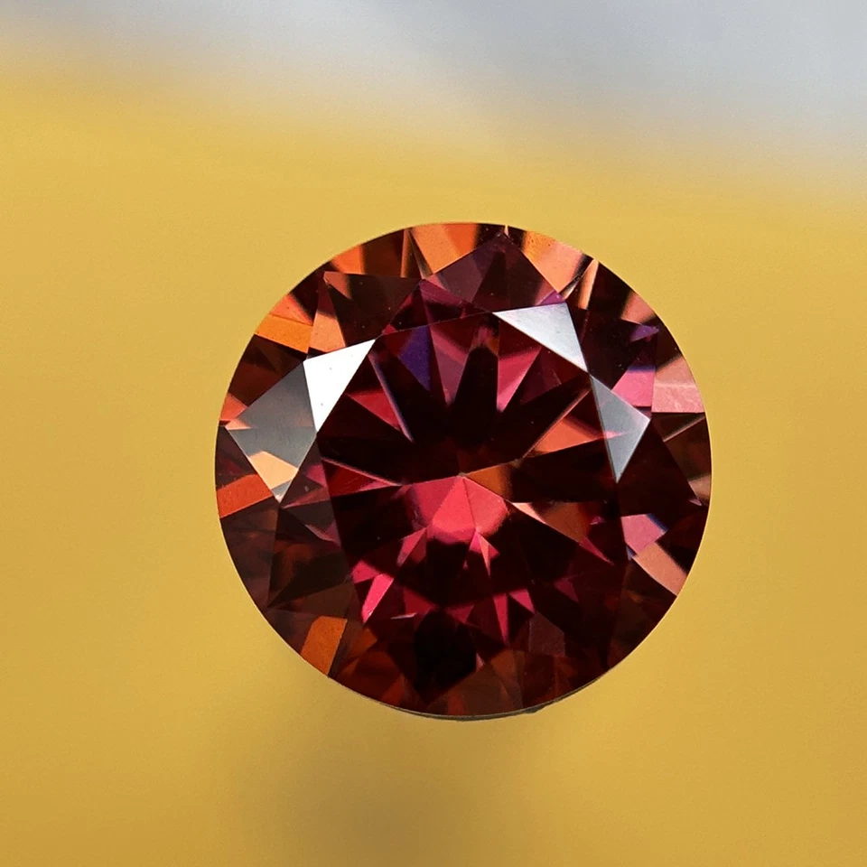 1PCS Round Cut Orange Loose Moissanite Gemstone 3.0mm 0.1ct-15mm 12ct Gemstone Foto 2 de 4