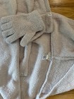 Barefoot dreams CozyChic hooded scarf and gloves set, both in color “stone” — photo 3