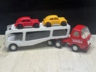 Vintage  TONKA Semi Truck Car Carrier Transport Trailer Red White Model S30 Toy