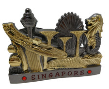 SINGAPORE ASIA METAL DESK CARD HOLDER BUISNESS DECOR LETTER RACK SOUVENIR