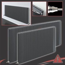 Aluminium Electric Horizontal Anthracite Designer Radiators CARIAD (3 Sizes)