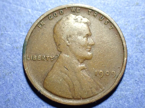 1909-VDB Lincoln cent  Abt. VF details