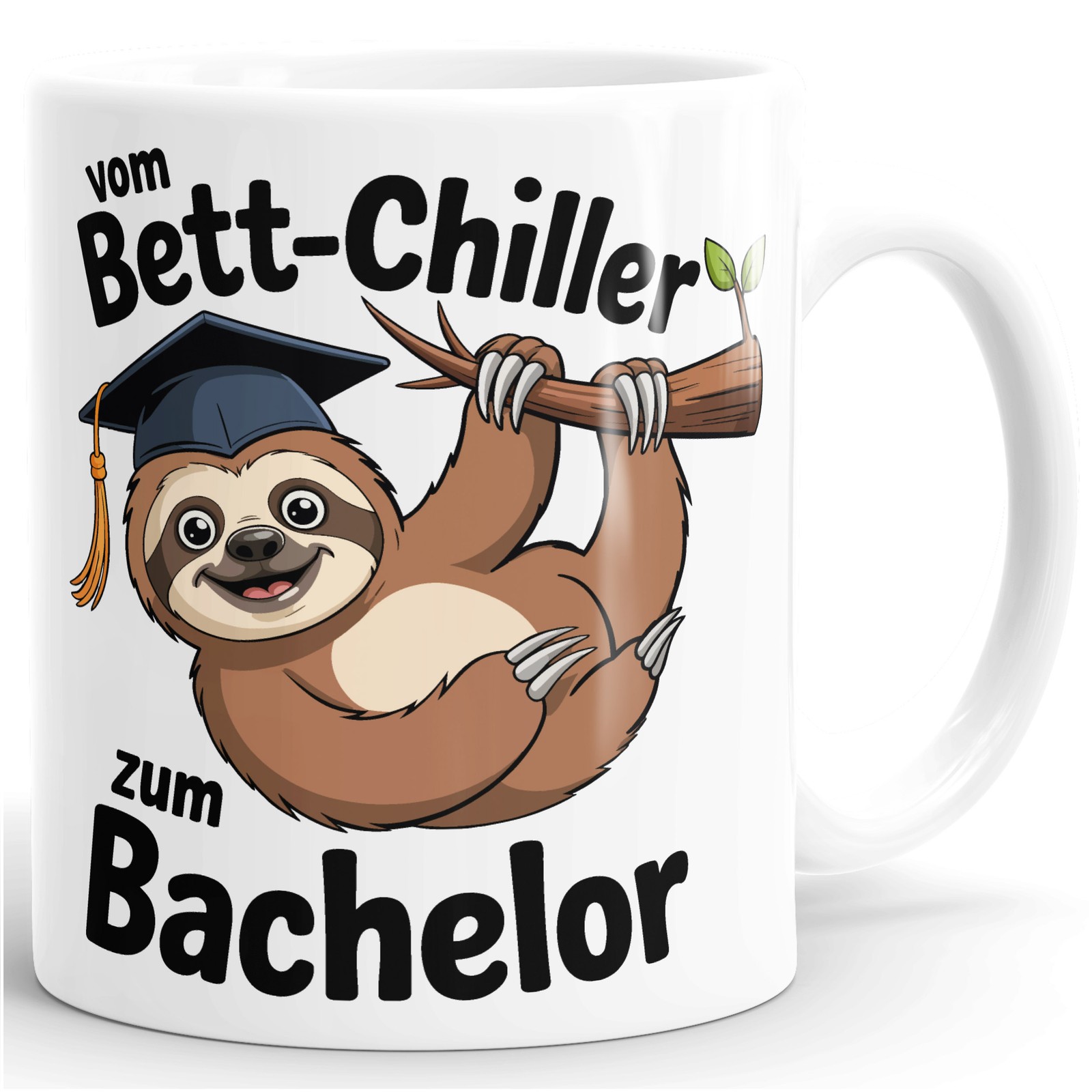 Kaffee-Tasse Bachelor Geschenk Abschluss - Faultier Design Spruch Lustig 3790₽