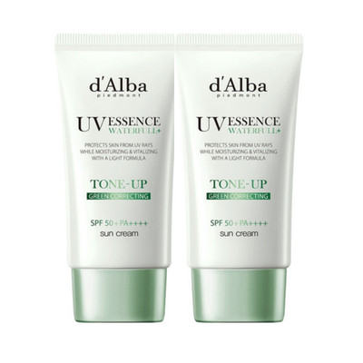 d'Alba dAlba Waterfull UV Essence Tone-Up Sun Cream 50mL + 50mL Set #Green (New)