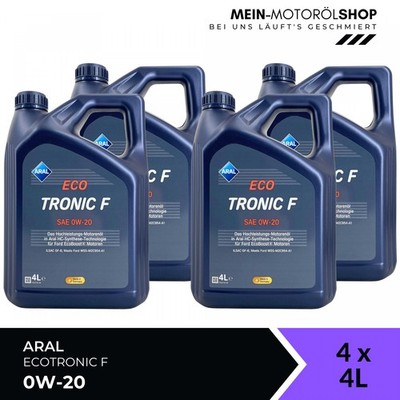 Aral EcoTronic F 0W-20 GF-6 FORD Motoröl 4x4 Liter = 16 Liter