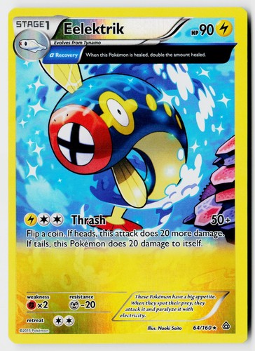 Pokemon XY - Primal Clash #64/160 Eelektrik (Alpha) Rare, Reverse Holo LP