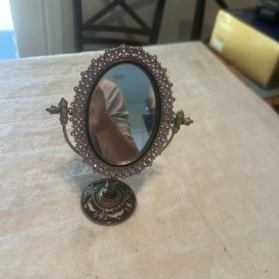 Vintage  mirror with purple color stones