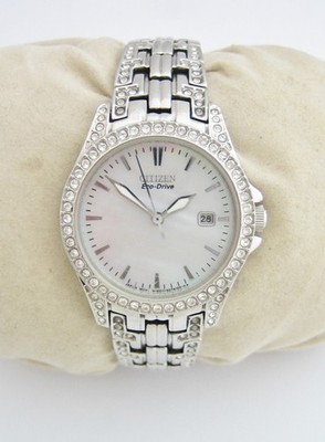 CITIZEN ECO DRIVE UHR DAMEN E011 S047137 EDELSTAHL KRISTALLE ORIGINAL