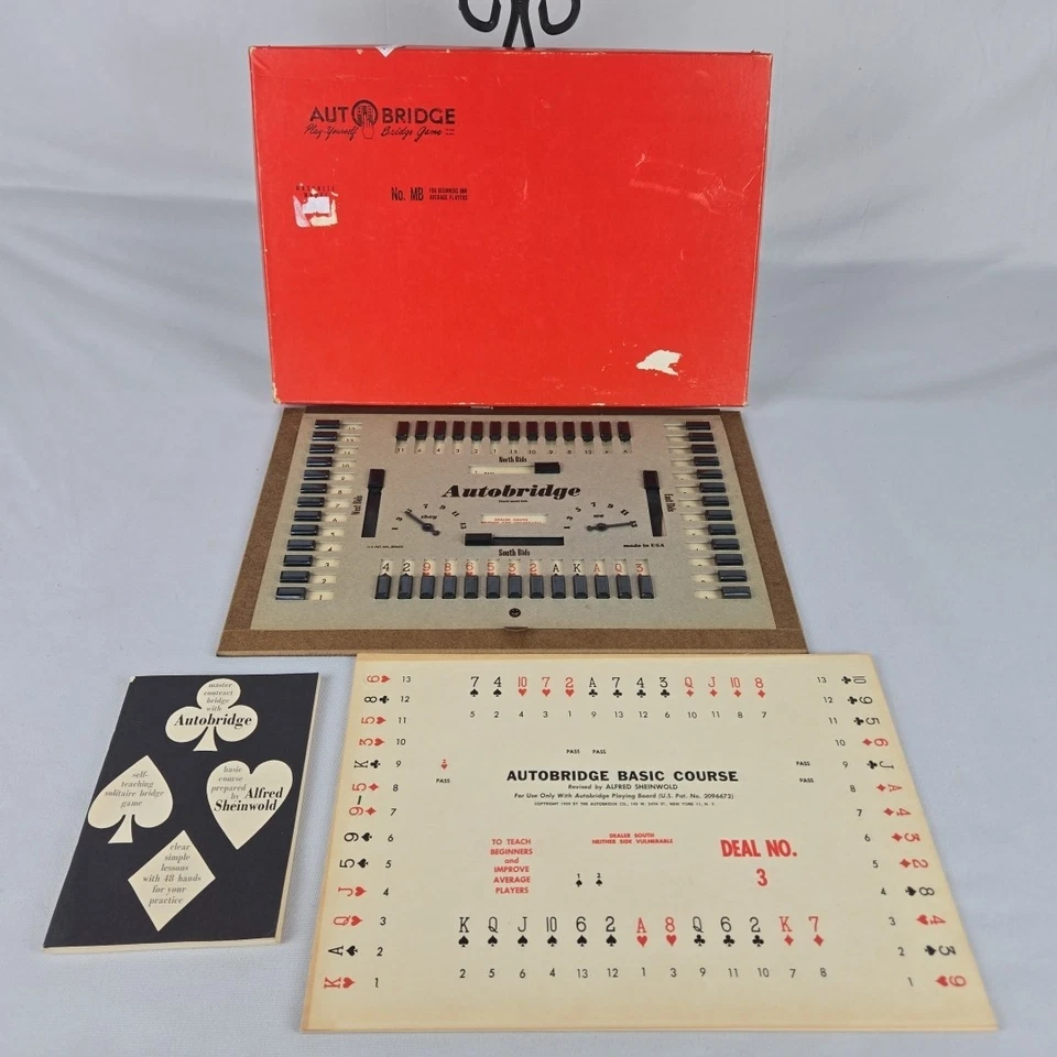 Vintage Auto Bridge Game For Beginners & Average Players - All 48 Deal Card 1957 - Image 3 of 4