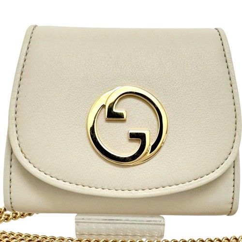 Gucci Blondie Chain Wall 725219 Leather Shoulder Bag Off-White