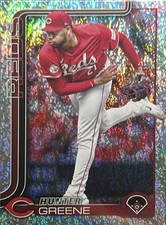 2025 TOPPS BASE SET SERIES 1#216 HUNTER GREENE HOLO FOIL REDS