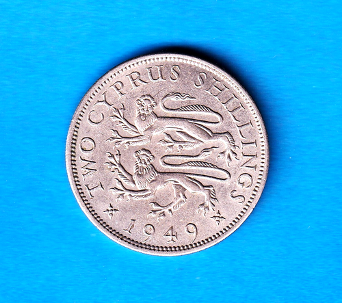 1949 Zypern 2 Schilling (KM-32) Kupfer-Nickel [George VI] Einjahresausgabe