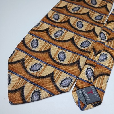 Robert Talbott Best In Class 100% Silk Neck Tie Mens Wide Geometric Hand Sewn