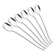 16 PCS 7.48 Inch Stainless Steel Ice Tea Spoons Long Handle Ice Cream Mixing