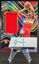 2021-22 Isaiah Todd RC /149 Spectra Rookie Patch Auto Silver Prizm #202 Wizards