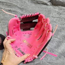 Franklin Youth T-Ball Baseball Glove Pink And Black Right Hand Throw 24950-8"