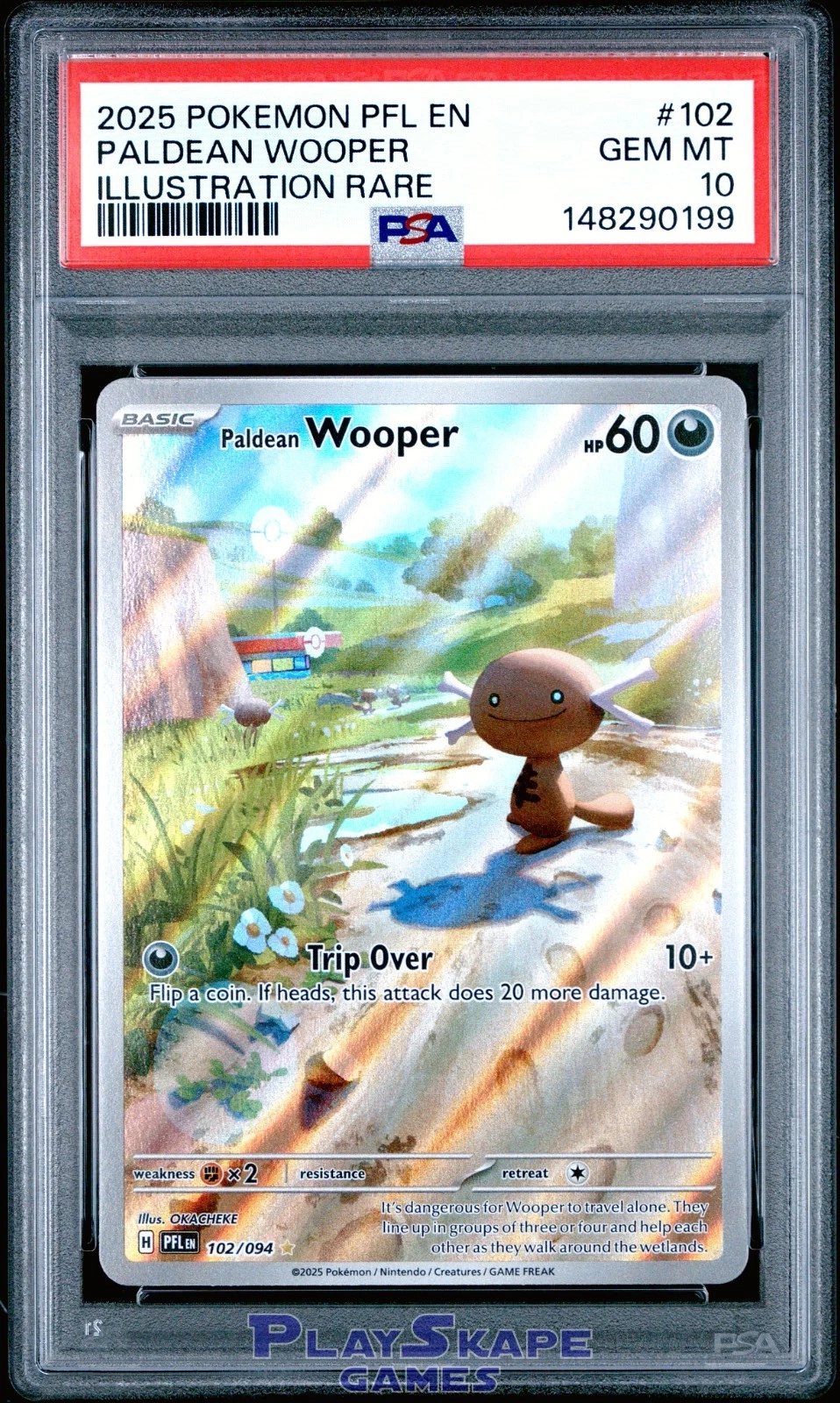 Pokemon Card PSA 10 Paldean Wooper 102/094 PFL Phantasmal Flames IR 2025