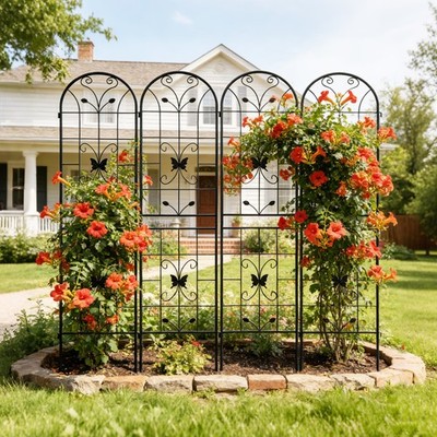 4 Pack Metal Garden Trellis 86.7'' x 19.7'' Rustproof Trellis for Climbing Plants