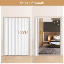 Interior Folding PVC Accordion Door,Include Door and Hardware,Handle,Latch