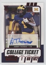 2021 Contenders Draft Picks College Game Ticket Red Ambry Thomas #236 Auto 05vb