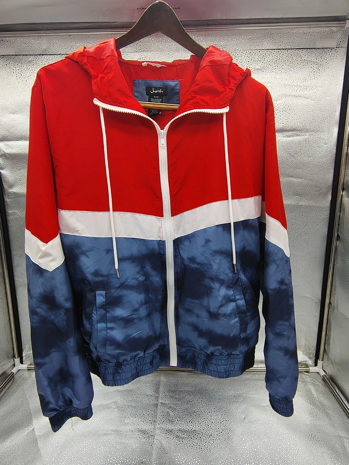 Nice Red White And Blue Justify Windbreaker Size XL