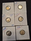 6 Beautiful Uncirculated 1958 Silver Roosevelt Dimes