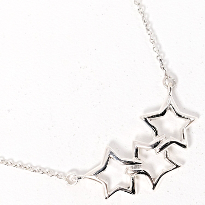 Tiffany & Co. Sterling Silver Triple Star Pendant 16