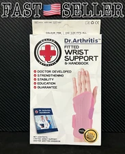 Dr. Arthritis Wrist Brace Support Carpal Tunnel Relief, Pink (Left Hand)