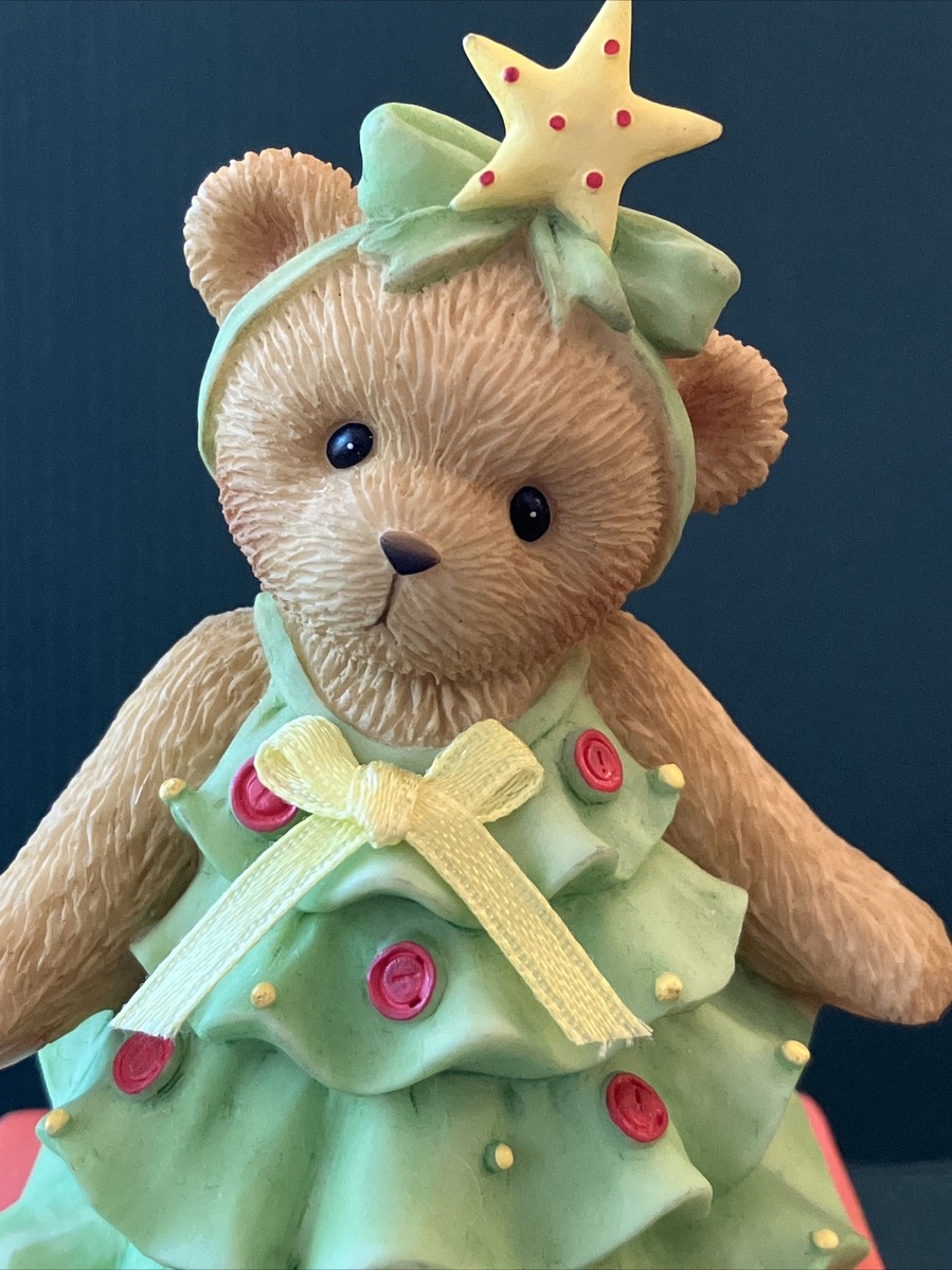 Cherished Teddies Christmas Tree Bear Music Box “Oh, Christmas