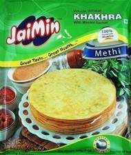 Jaimin Whole Wheat Methi Khakhra (fenugreek flavour wheat snack) 200g Pack of 4