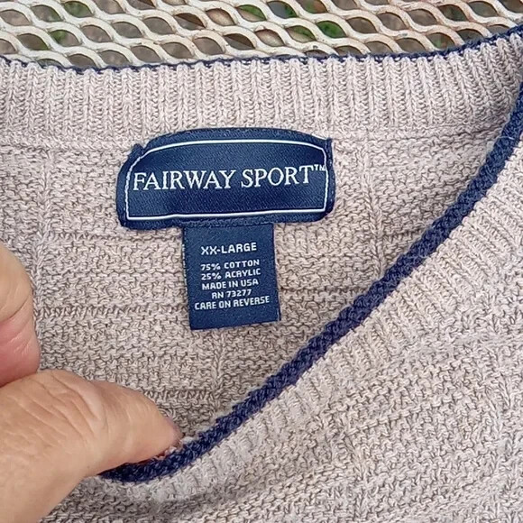 VTG 90s Fairway Sport Embroidered Golf Bags Crewneck Knit Sweater USA