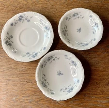 Johann Haviland Bavaria Germany Blue Garland Platinum Trim 2 Small Bowls Saucer
