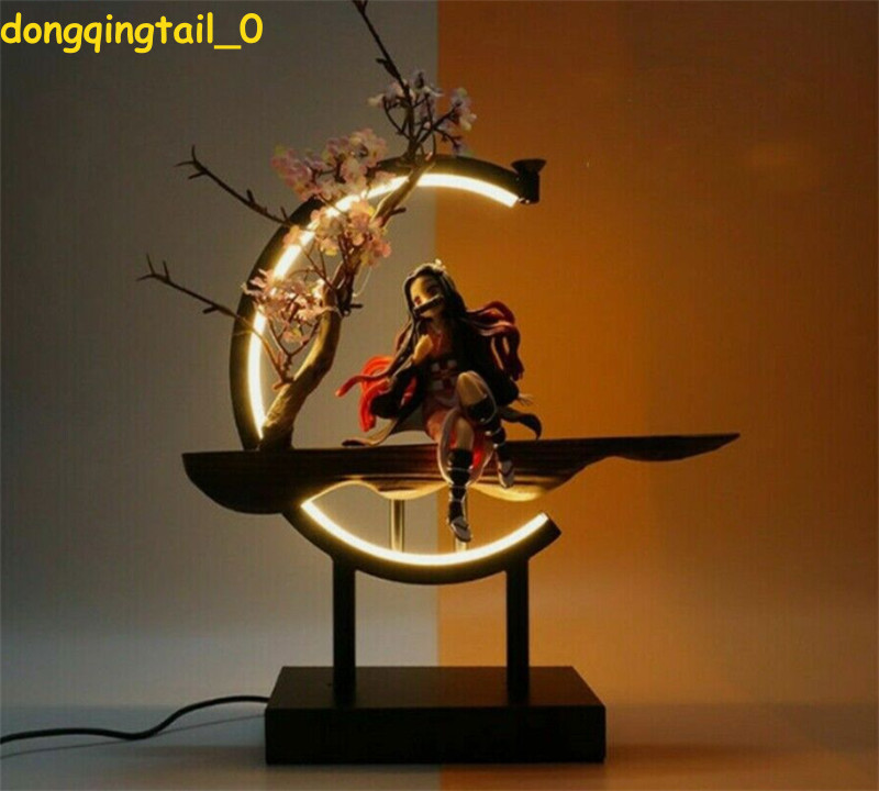 Anime Cazador de Demonios Kamado Nezuko Figura LED Decoración Modelo Juguete Iluminación Regalo de Navidad
