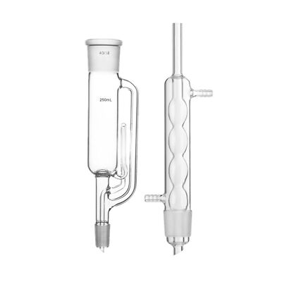 250ml 24/29 Glass Soxhlet Extractor Body Allihn Condenser Laboratory ...