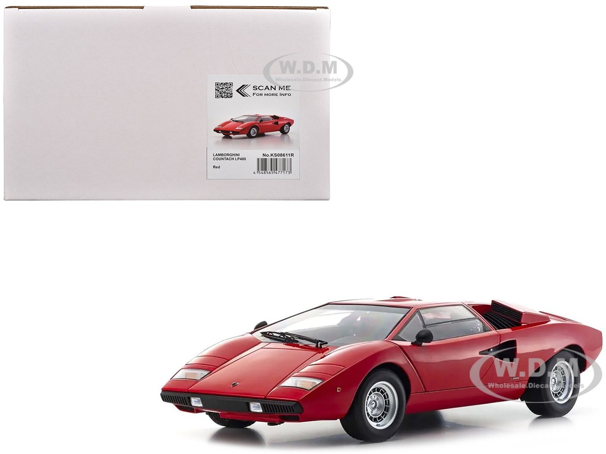 LAMBORGHINI COUNTACH LP400 RED 1/12 DIECAST MODEL CAR BY KYOSHO