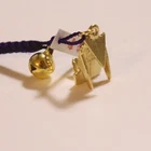 Kyoto Fushimi Inari Shrine Good Fortune Metal Fox Amulet Omamori in Gold