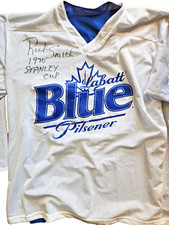 Labatt Blue Autographed Signed Hockey Jersey Rick Smith Stanley Cup 1970