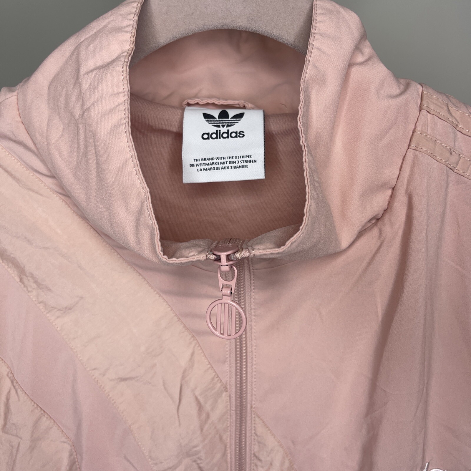 Adidas Men's Pastel Zip Up Track Jacket Top Pink, XL Gem