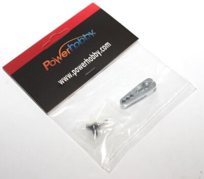 Corno Servo In Alluminio PowerHobby 25T Argento Per RC Axial SCX10, Wraith, Bomber